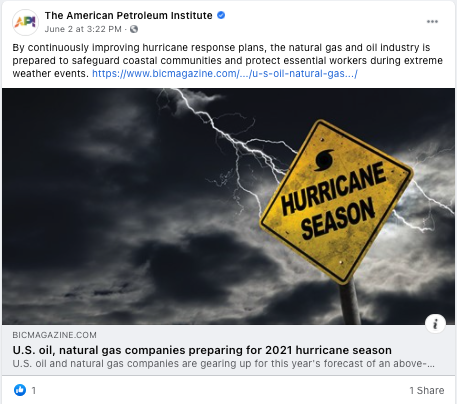API hurricane response Facebook post